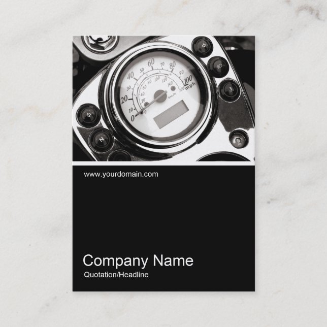 Halvfoto 0342 - Motorcykelhastighetsmätare Visitkort (Framsida)