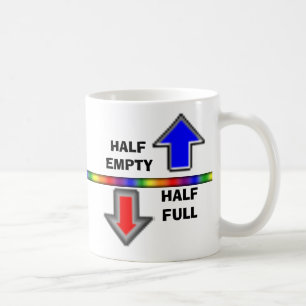 Halvfullt eller till hälften tomt? kaffemugg