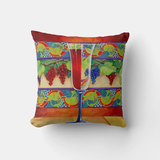 Halvfullt vinexponeringsglas kudde (Framsida)