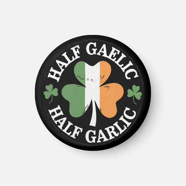 Halvgaeliska halvvitlök Irish Italian St. Patricks Magnet (Framsidan)