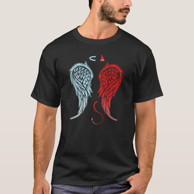 Halvgel Djävulen Vingar på rygghalohästar Svan Hal T Shirt (Framsida)