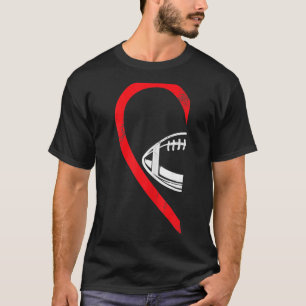 Halvhjärtamerikanska fotbollen Lämnat Hand Side Co T Shirt