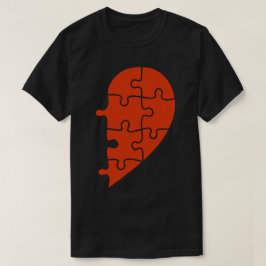 Halvhjärtpussel Par Valentines T-Shirt