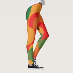 Halvhundraåriga färgade cirklar mönster leggings