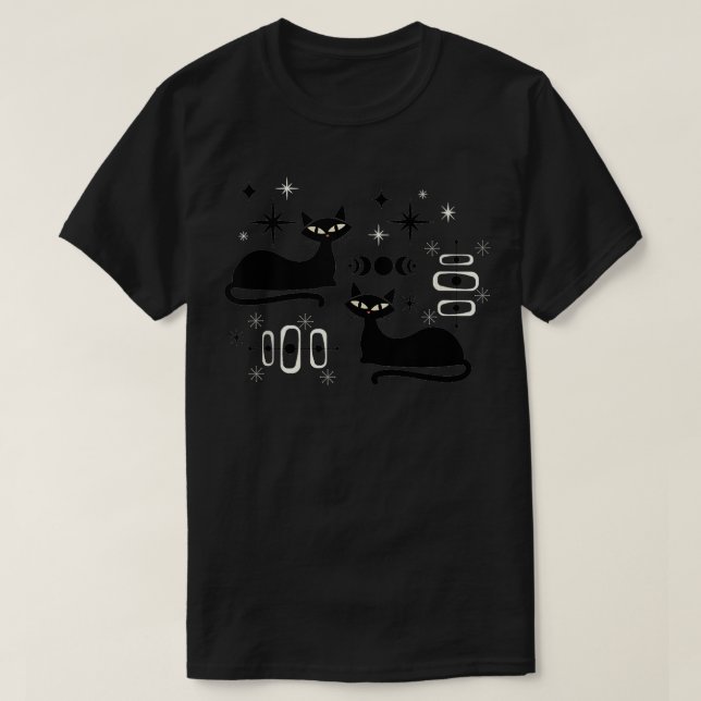 Halvhundraårsjubileet Kat Retro Atomage Space T Shirt (Design framsida)