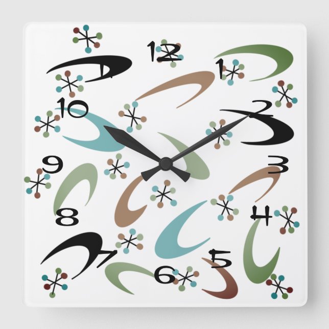 Halvhundradels atomklocka fyrkantig klocka (Framsida)