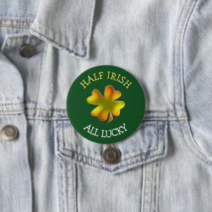 Halvirländsk all Lucky Färg Shamrock Knapp