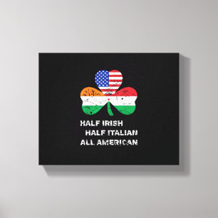 Halvirländsk halv italiensk all amerikansk Flagga Canvastryck