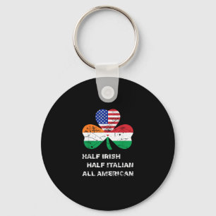 Halvirländsk halv italiensk all amerikansk Flagga Nyckelring