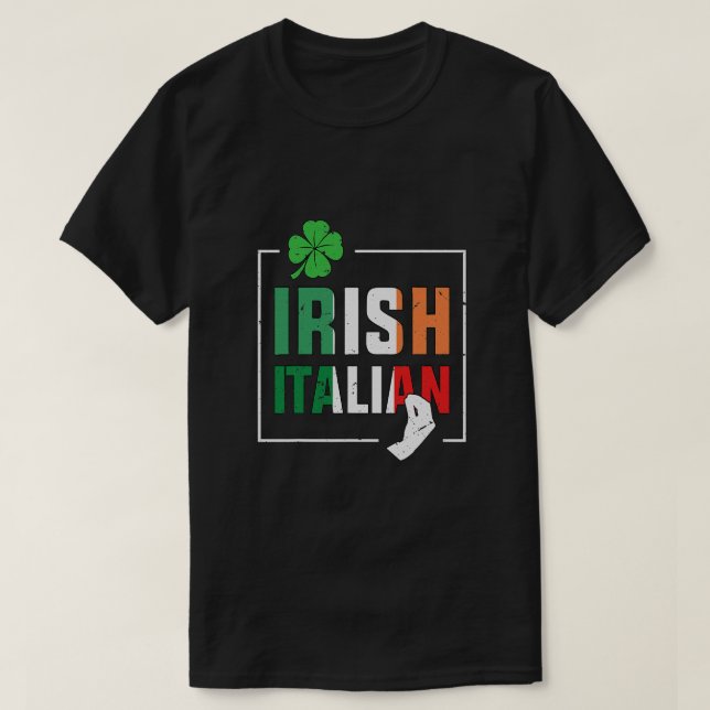 Halvirländsk halv italiensk italiensk Flagga T Shirt (Design framsida)