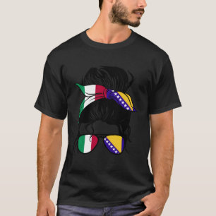 Halvitaliensk halvårsbosnisk Italien och Bosnien o T Shirt