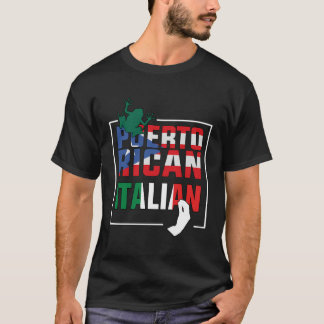 Halvitalienska halvitalienska Puerto Rican Flagga T Shirt