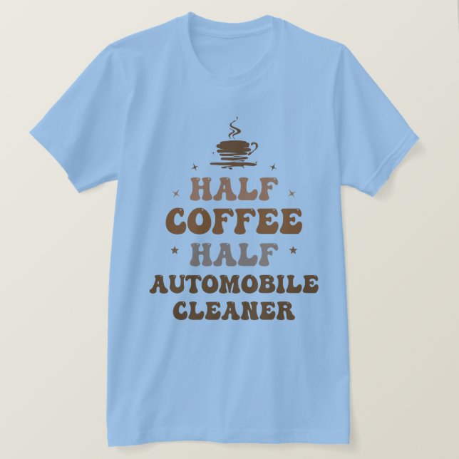 Halvkaffe, halverad motorrengöring t shirt (Design framsida)