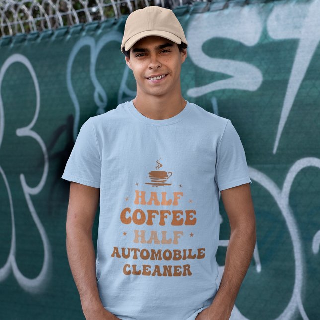 Halvkaffe, halverad motorrengöring t shirt (Skapare uppladdad)