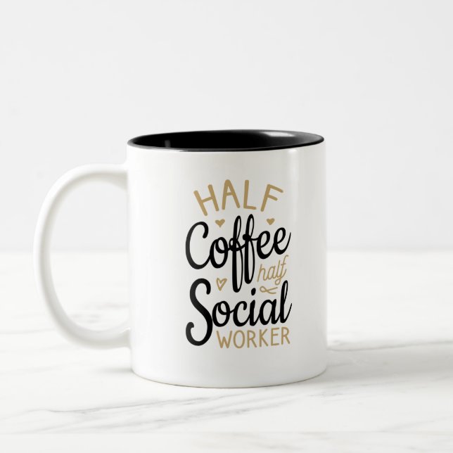 Halvkaffearbetare i Social Två-Tonad Mugg (Vänster)