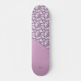 Halvkamouflage dubbel grå och rosa vertikal mini skateboard bräda 18,5 cm