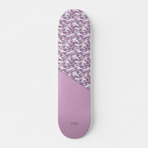 Halvkamouflage dubbel grå och rosa vertikal mini skateboard bräda 18,5 cm