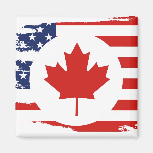 Halvkanadensiska amerikaner: Kanada USA Maple Löv  Magnet (Framsidan)