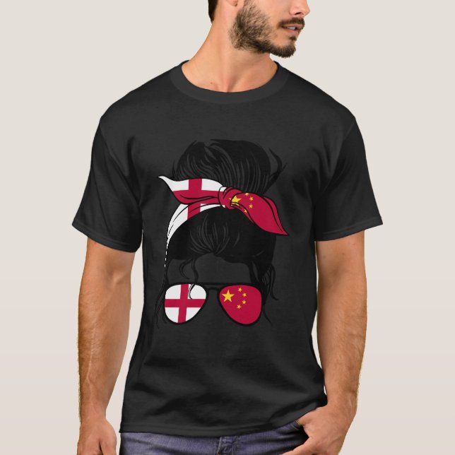 Halvkinesiska halvengelska blandar England och Chi T Shirt (Framsida)