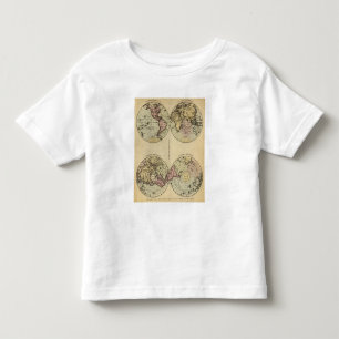 Halvklot räcker den kulöra kartbokkartan t shirt