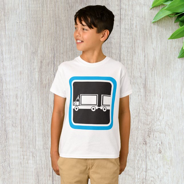 Halvlastbil och släpvagn Blå ikon T Shirt (Skapare uppladdad)