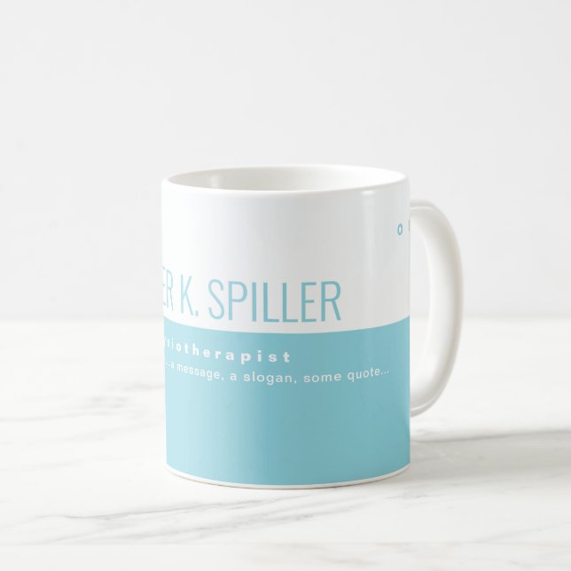Halvljusblå halvvit anpassningsbar kaffemugg (Framsida höger)