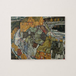 Halvmåne av hus II, Island Town av Egon Schiele Pussel