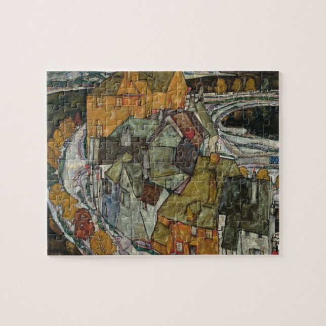 Halvmåne av hus II, Island Town av Egon Schiele Pussel (Horisontell)