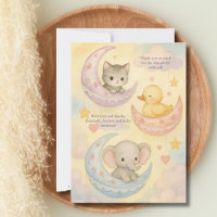 Halvmåne Baby Djur Baby Shower Ny Bebis