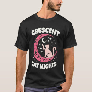 Halvmåne Katt Nätter Design Söt Katt På Månen T Shirt