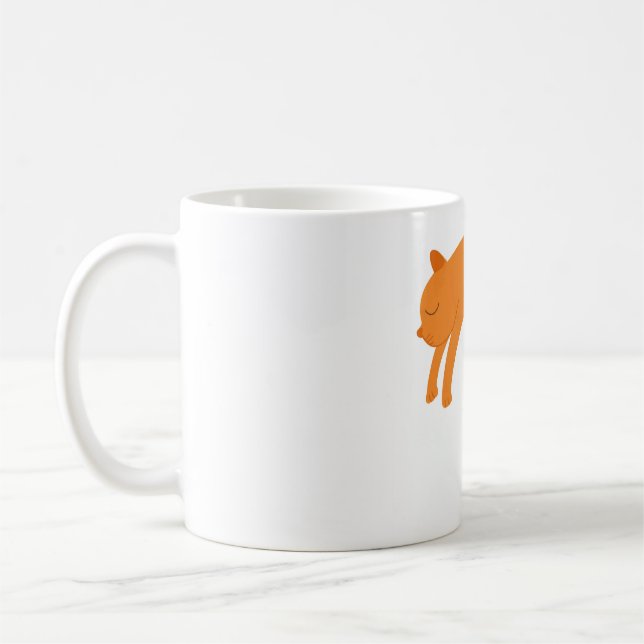 Halvmåne Katt Sträcker Sig Stjärna Kaffemugg (Vänster)
