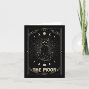 Halvmåne Katt Tarotkort Grafik För Tarot Katt Kort