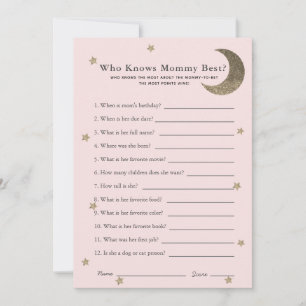 Halvmåne Vem Känner Mammas Bebis Badrumlek Rosa Ko Inbjudningar