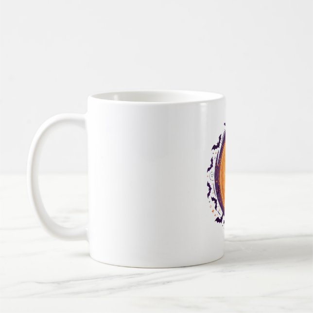 Halvmånefladdermöss Halloween-natt-mönster Kaffemugg (Vänster)