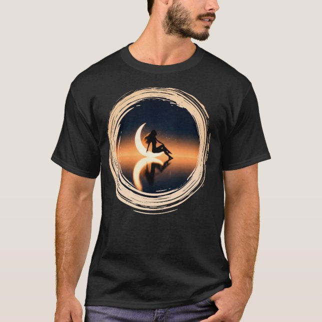 Halvmånekvinna – Celestial Moonlight Art Shir T Shirt (Framsida)