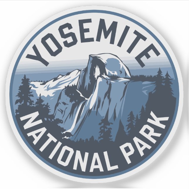 Halvmåns Yosemite Round Emblem Klistermärken (Framsida)