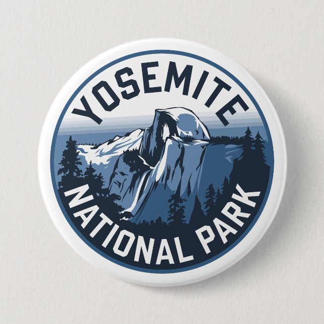 Halvmåns Yosemite Round Emblem Knapp (Framsida)