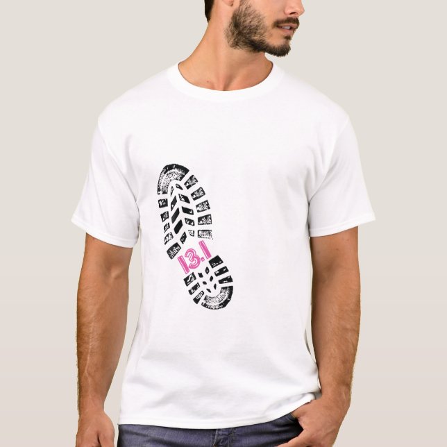 Halvmaraton 13,1 miles Shoe Skriv ut par Matchin T Shirt (Framsida)