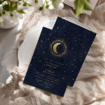 Halvnattsblå stjärnor måne Bröllop Inbjudningar<br><div class="desc">Vår "celestial guld"-samling har vackra halvmånsstjärnor måne med guld-stjärnor i olika design på en sammetsblå halvnattsblå bakgrund parad med elegant typsnitt. Du kan enkelt anpassa dig och välja bland många objekt från den här samlingen i vår butik.</div>