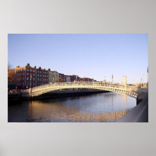 Halvpennymyntet överbryggar: Dublin Irland Poster