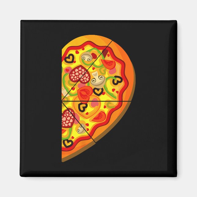 Halvpizza Cute Hearts form Matchar par Valen Magnet (Framsidan)