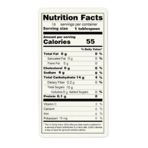 Halvpunkts Storleka Burk i Jelly Nutrition Facts L Fraktsedel