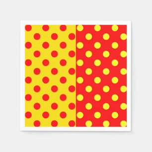 Halvröd Gult Polka dots Mönster Design Pappersservett