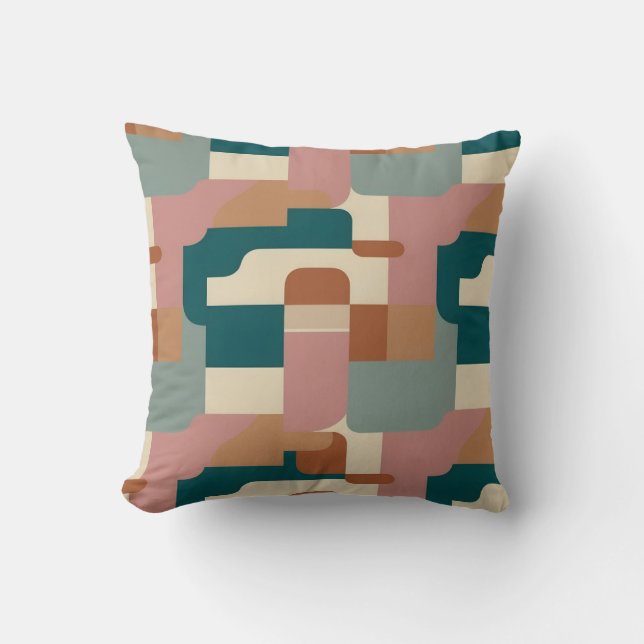 Halvsekel av teater, rosa, orange och grädde kudde (Framsida)