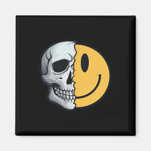 Halvskal Smile Ansikte Rave Skeleton 70 s 90 t Ta Magnet