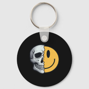 Halvskal Smile Ansikte Rave Skeleton 70 s 90 t Ta Nyckelring