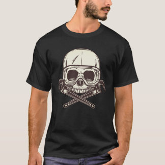 Halvskalle i glas med byggnadsvarv t shirt