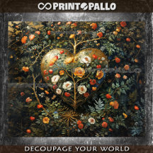 Halvsnittsblommor med guld hjärta -