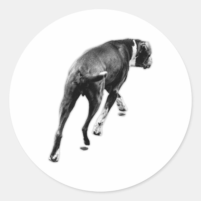 Halvsväng - B&W Silhouette Runt Klistermärke (Framsida)