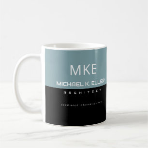 Halvsvart halvdusty-blå professionell arkitekt kaffemugg